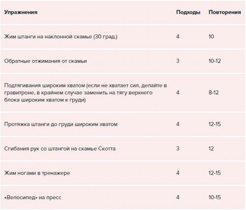 Какие упражнения лучше выполнять в рамках 3-дневной раздельной тренировки. Трехдневная фулбади-тренировка для новичков