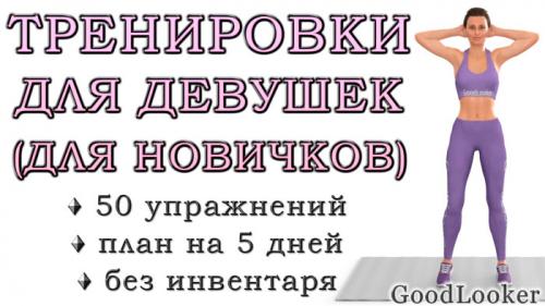 Тренировка дома. Тренировки для начинающих в домашних условиях для похудения: 50 упражнений + план на 5 дней